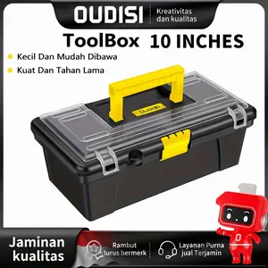 Otis Hardware Tool Kit, 10-Inch Sturdy Plastic Combination Case, Storage Container for Electricians And Carpenters' Power Drills, Vehicle Repair Toolbox with Upper Section - Ideal for Automotive Repairs, Electrical Work, And Household Use