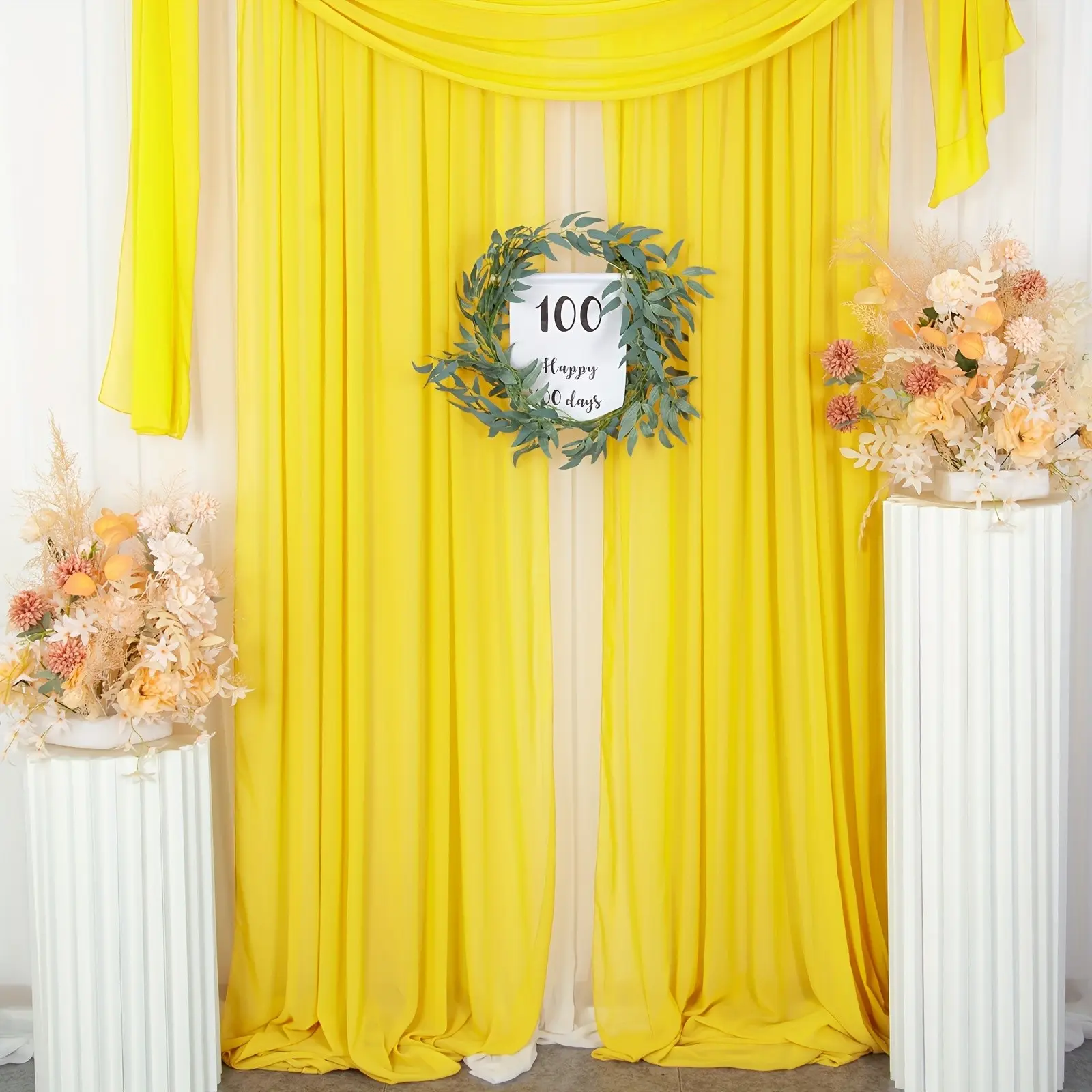 2pcs, 2panels Blue Sheer Curtains, 5FTx10FT Chiffon Backdrop Curtain, 2panels 2.5ftx10ft Stage Window Curtains Party Birthday Wedding Backdrop Curtains Voile Chiffon Curtains 2 Panels Fashion Soft Backdrop Curtains Ceiling Decoration