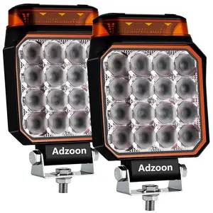 4 inch Strobe Lights for Trucks, Amber Warning Flashing Emergency LED Work Light for Snow Plow Construction Vehicles Cars Forklift ATV