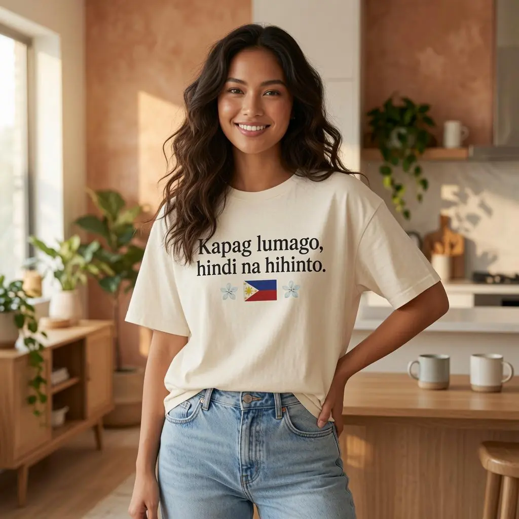 Comfort Colors Alex Eala Inspired Kapag Lumago Hindi Na Hihinto Shirt | Filipino Tennis Match Day HFN Tee Gift for Her