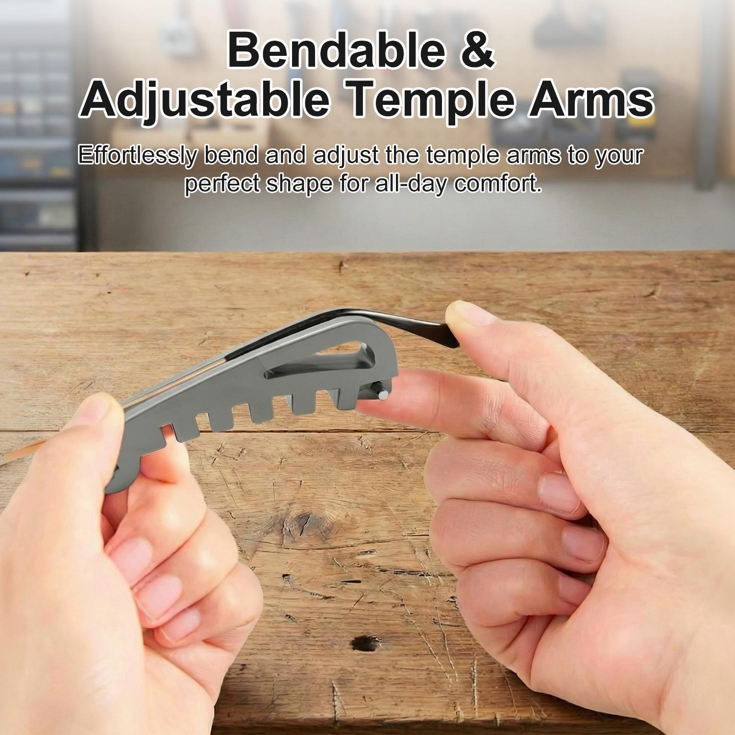 2 Pcs Eyeglass Frame Curvature Adjustment Tool, Glasses Frame Bender and Temple Arms Nose Pads Adjuster, 5-in-1 Multi-Function Optician Tool for DIY Simple Glasses Repair Kit