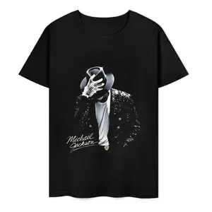 [100% Cotton] Casual Fashion T-Shirt Michael Jackson Iconic Pose With Signature And Sparkling Jacket Design Perfect For Music Lovers And Pop Culture Fans Ideal Gift For Friends Family Or Yourself During Spring Summer Seasons