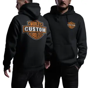 World's Coolest Grandpa Nickname Gift Motorcycle Dad Print Back Font Hoodie, Father's Day Tee Birthday Gift from Grandkids Menswear Top
