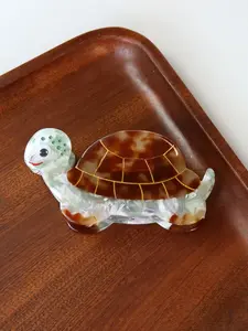 Cute Cartoon Animal Hair Claw Clip, Sweet Turtle Design, Summer Beach Theme Headwear, Girls' Ocean Style Accessory