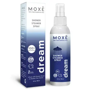 MOXE Dream Shower Mist, Spa Steam Spray, Certified Natural Essential Oils, Aromatherapy, Tension Relief
