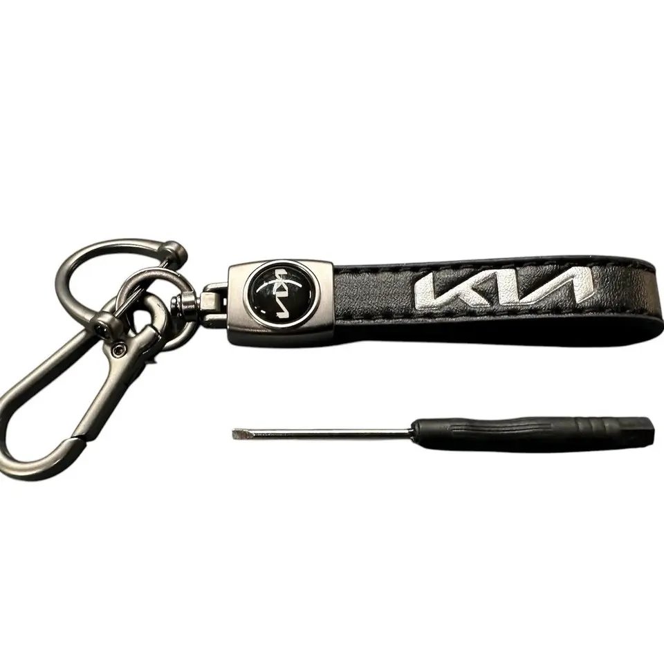 Genuine Leather Car Keychain for Sportage Optima Key Ring Lanyard Accessories