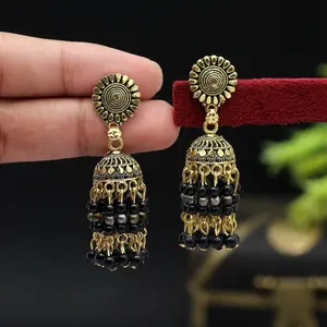 Black Color Oxidized Earrings