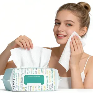 Disposable Face Towels,1/2/3/4Packs Face Towels, Soft Extra Thick Dry Wipes Facial Cloths Towelettes for Washing and Drying, Facial Tissue for Cleansing, Skincare and Makeup Remover, Disposable Multi Use