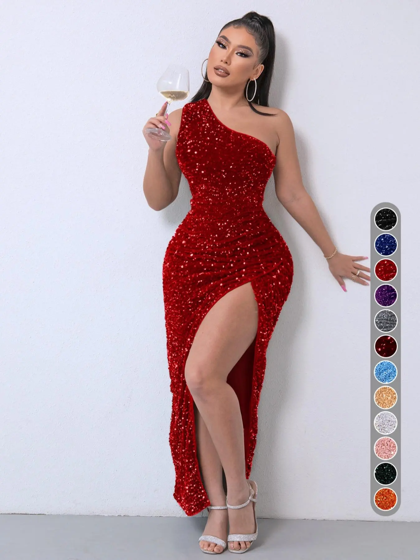Women's Glitter Sequin One Shoulder Ruched Split Thigh Bodycon Dress, Elegant Sleeveless Bodycon, Embellished Dress, Summer Dresses 2024, Elegant Chic Party Outfit, Sparkly Long Evening Gown, Lady Formal Wear, Y2K Clothing, Halloween, Women's Glitter Sequin One Shoulder Ruched Split Thigh Bodycon Dress, Elegant Sleeveless Bodycon, Embellished Dress, Summer Dresses 2024, Elegant Chic Party Outfit, Sparkly Long Evening Gown, Lady Formal Wear, Y2K Clothing, Halloween,