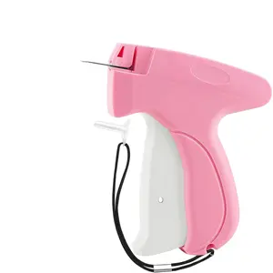 Stitch Gun for Clothes - Handheld Stitch Tag Gun Quick Clothing Fixer - Tagging Gun - Sewing Kit Includes 6 Needle, 1000 Black Fasteners & 1000 White Fasteners (Pink), Sewing Supplies Crafts