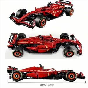 1361pieces SF-24 Red Sports Racing Car Building Blocks Room Decoration Car Model Adults Kids Gifts Compatible With Set 42207