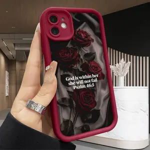 God is within her Case for iPhone 17 Air 16 15 14 Pro Max 13 12 11 X XS Plus Rugged Durable Shockproof Anti-Scratch Soft Silicone Case with Psalm 46:5 Design
