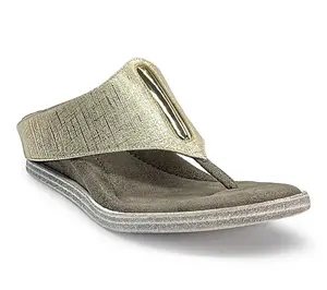 Modzori Iris Reversible Thong Sandal - Gold Flips to Pewter
