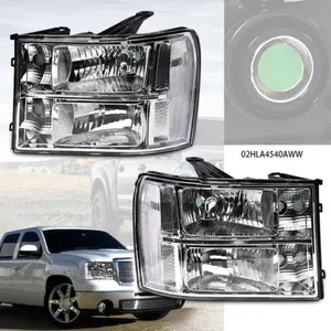 Pair Headlights Headlamps Fit For 2007-13 GMC Sierra 1500 2500HD 3500HD New
