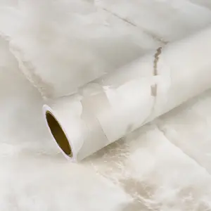 VEELIKE Cream Onyx Marble Peel and Stick Marble Contact Paper for Countertops Waterproof Marble Wallpaper for Kitchen Bathroom Table Desk 32’’ Extra Wide Self Adhesive Vinyl Wrap for Counter Top Cover