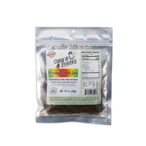 OMA & POPIE'S Caribbean Drift Beef Jerky - Bold Smoky Tropical Flavor, Gluten-Free, Infused with Chipotle Peppers & Tropical Herbs, Perfect Snack
