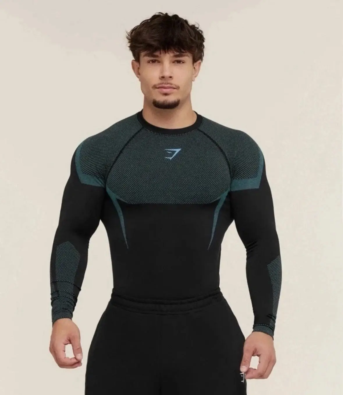 (CLEARANCE) Onyx Men's Workout Long sleeve Shirt, Seamless T-Shirt, Athletic Activewear