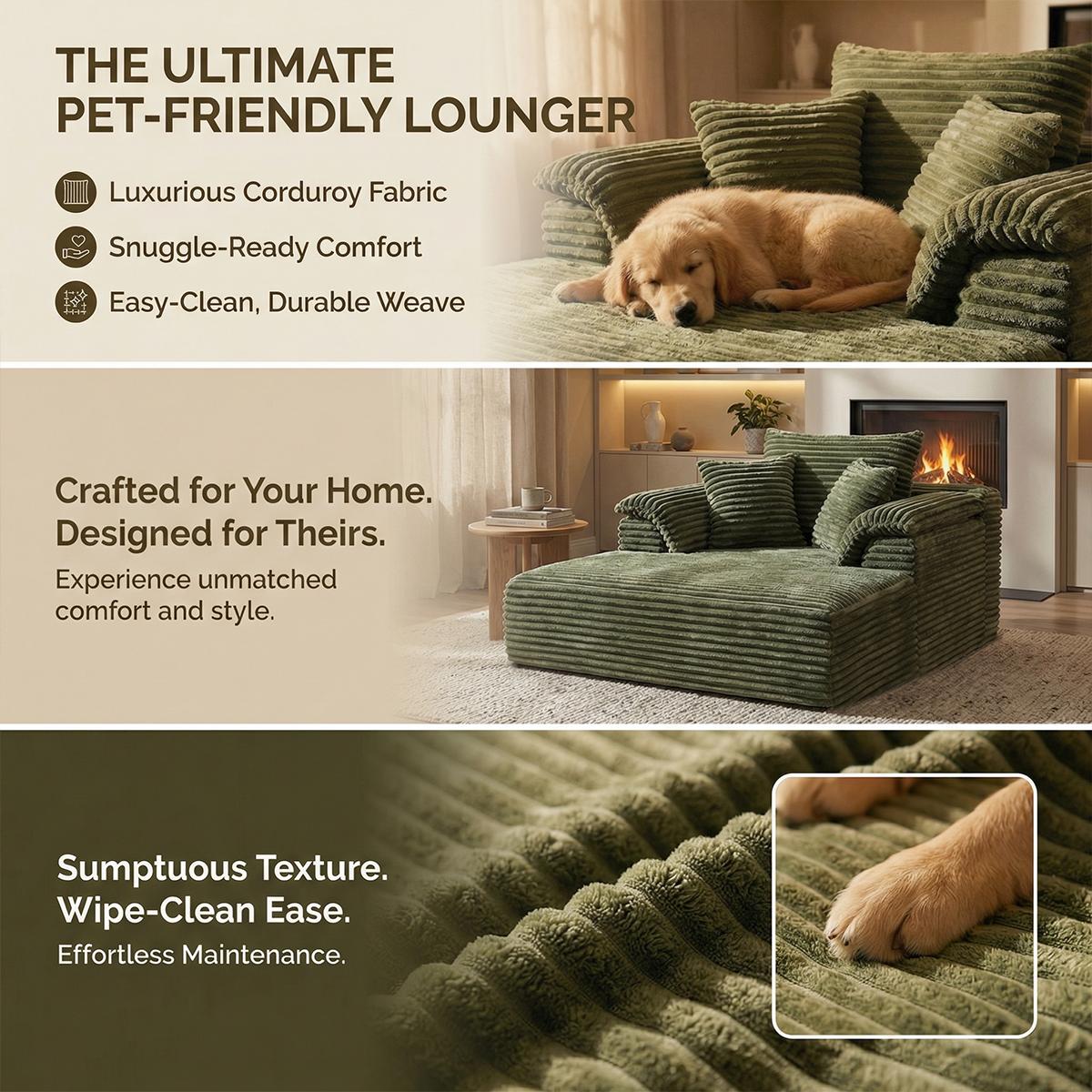 Oversize 61"multi-function combination sofa bed (cloud couches) - modern leisure chair, which can be converted into a bed without assembly, is made of plush fabric, suitable for small space, apartment, guest room, and can be selected in multiple colors