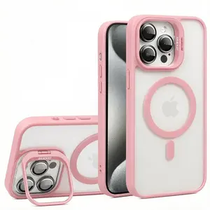 【For iPhone】【PINK】Metal Camera Lens Magnetic Phone Case 【For iPhone】【PINK】Metal Camera Lens Magnetic Phone Case