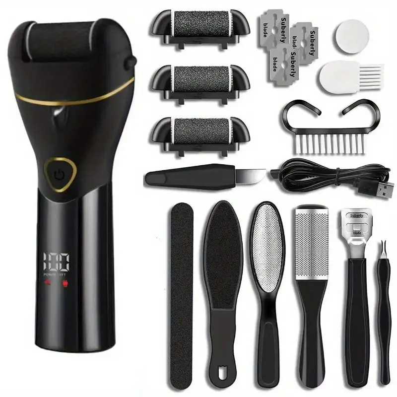 10-Piece Set USB Electric Callus Remover Pedicure Dead Skin Hard Skin Soft Skin  File Exfoliating  File  File Gift for Men Women Mom Dad foot
