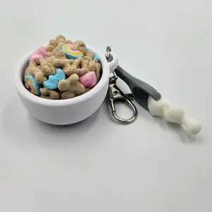 ASMR Cereal Bowl Clicker Keychain | Satisfying Fidget Toy