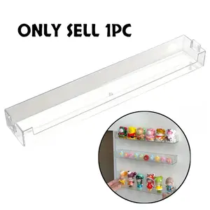 1/2 pcs Wall Mounted Acrylic Display Stand Clear Wall Mounted Floating Rack No Drilling Required Easy to Install Suitable for Living Room Dorm and Toy Storage Decor