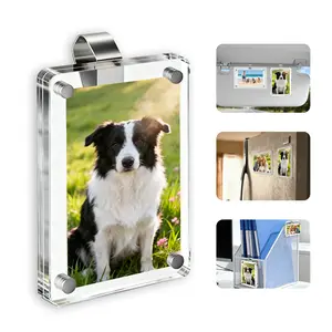 [Free!!ship] BMTWE Car Sun Visor Photo Holder 1/2 PCS Transparent Magnetic Photo Frame Acrylic Car Picture Frame Horizontal and Vertical Display of Photographs for Car Desk Home Office