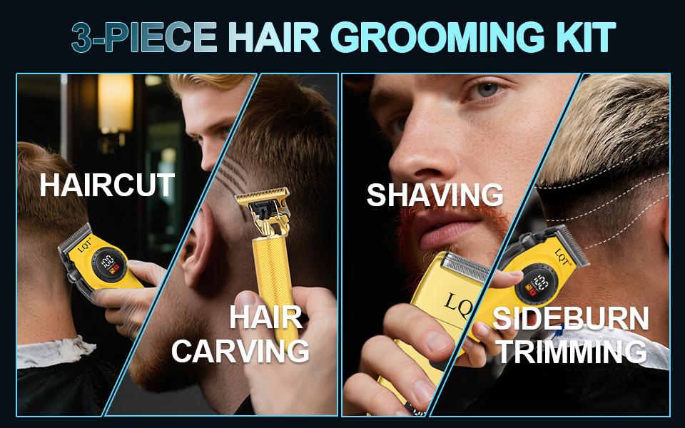 Rechargeable Cordless Hair Clipper Kit  Electric Trimmer  Includes Electric Shaver and Styling Trimmer, Professional Complete Hair Care Kit  cordless shaver home hair