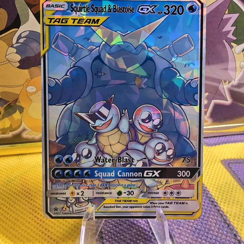 Squirtle Squad & Blastoise GX Card Edge to Edge Rainbow Glass Holo NEW Textured Version Standard English Back Trading Cards Trading Card Pack - TikTok Shop Squirtle Squad & Blastoise GX Card Edge to Edge Rainbow Glass Holo NEW Textured Version Standard English Back Trading Cards Trading Card Pack - TikTok Shop