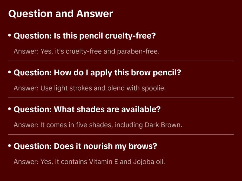 Palladio Brow Pencil - Dark Brown, Cosmetic, Ideal for Makeup and Daily Use