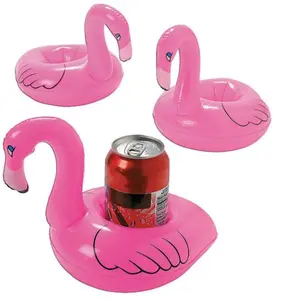 Inflatable Floating Flamingo Coasters Pack of 3 - Durable Vinyl Material for Pool Parties and Summer Gatherings - Tear