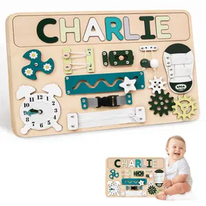 Blue Large Busy Board Montessori Toys for 1 2 3 Year Old - Sensory Toys for Toddlers 1-3 - Fine Motor Skills & Early Learning - Montessori Gift for Boys & Girls - Travel-Friendly & Safe