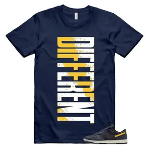 Dunk Vintage Michigan Midnight Navy Sail Black Tour Yellow Low T Shirt Match DFRNT Unisex  Top Streetwear
