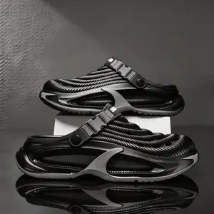 Men Clogs Sandals Breathable Hollow Slides Adjustable Strap Summer Beach Sandals Lightweight EVA Foam Comfort Shoes TikTok Viral Trending Boy Footwear Flipflop Makapal Dance Daddy Decor Decor Fasciitis Decor Fasciitis Daddy Thick Design Chef Thick