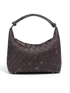 Women's Woven Leather Shoulder Bag, Luxurious Suede Crossbody Bag, Spacious Interior, Casual Fashion Accessory for Daily Use, Handbag Shoulder Bag, Stylish Bag, Fashionable Shoulder Bag, Crossbody Shoulder Purse