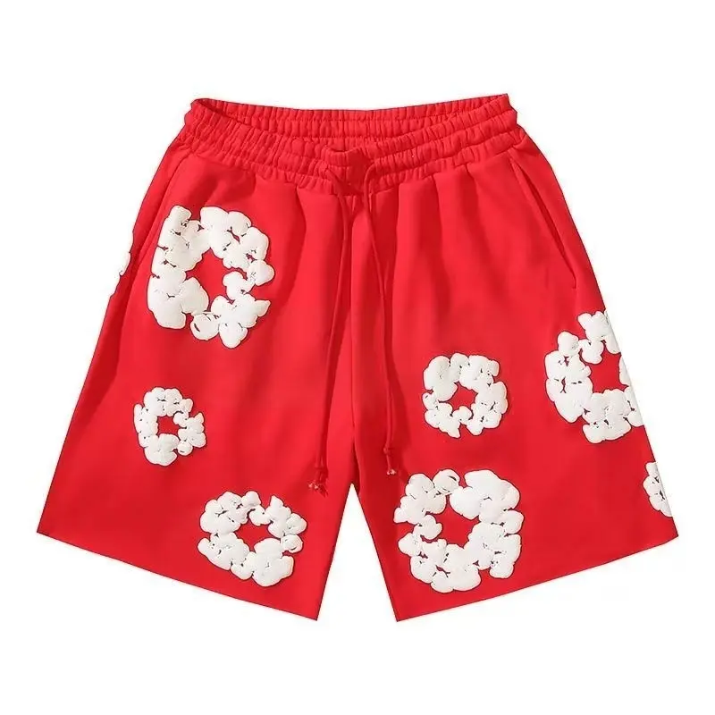 Denim Tears Kapok Foam Print T-Shirt & Sports Shorts / Beach Shorts Casual Set | Unisex Streetwear | Spring-Summer Trendy Look
