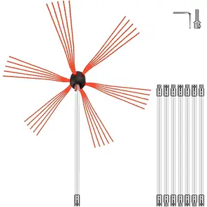 VEVOR Chimney Sweep Kit 33FT Length, Chimney Cleaning Tool Kits with 10 Nylon Flexible Rods, Chimney Brush Kit Driven by Drill for Sweeping FireplaceVEVOR Super Brand Day