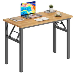 31.5''-62''Folding Table - Space Saving Writing Desk for Small Spaces/Bedroom/Office, Portable Laptop Table No Assembly Needed, Study Desk with Sturdy Frame