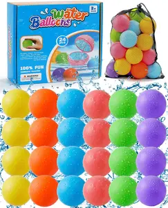 Reusable Water Balloons 120 Pcs, Quick-Fill Summer Water Toys for Pool Parties & Outdoor Beach Backyard Games, Durable Splash Balls for Kids Adults
