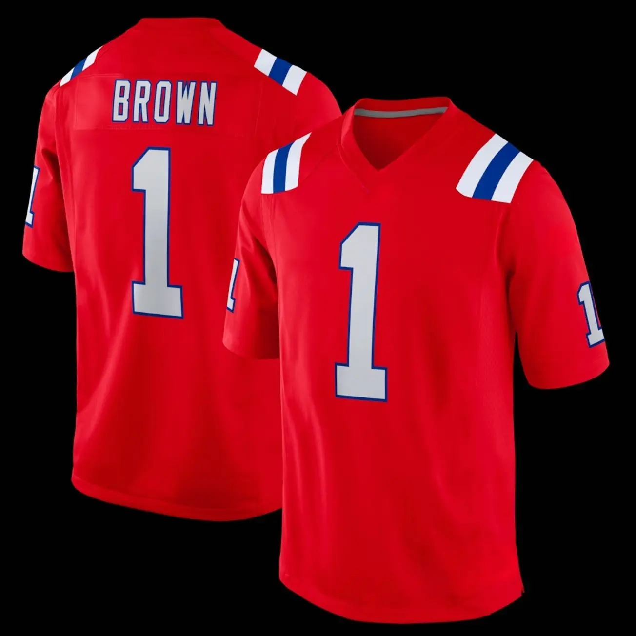 Unisex Football inspired by Brown 1 New England Alternate Game Jersey - Red