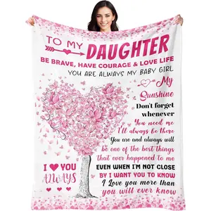 Daughter Gifts from Mom Dad Valentines Day Gifts for Daughter Daughters Birthday Gift Best Daughters Ever Gift Mothers Day Present for Daughter s to My Daughters Blanket 50X60 Inch Soft Warm Fleece Throw Gift for Teen Girls Daughter of All Ages