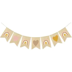Boho Rainbow Banner Boho Themed  Shower Decorations Rainbow Backdrop for Wedding Birthday Party A Little Ray of Sunshine Bohemian Theme Bunting Wall Classroom Decor