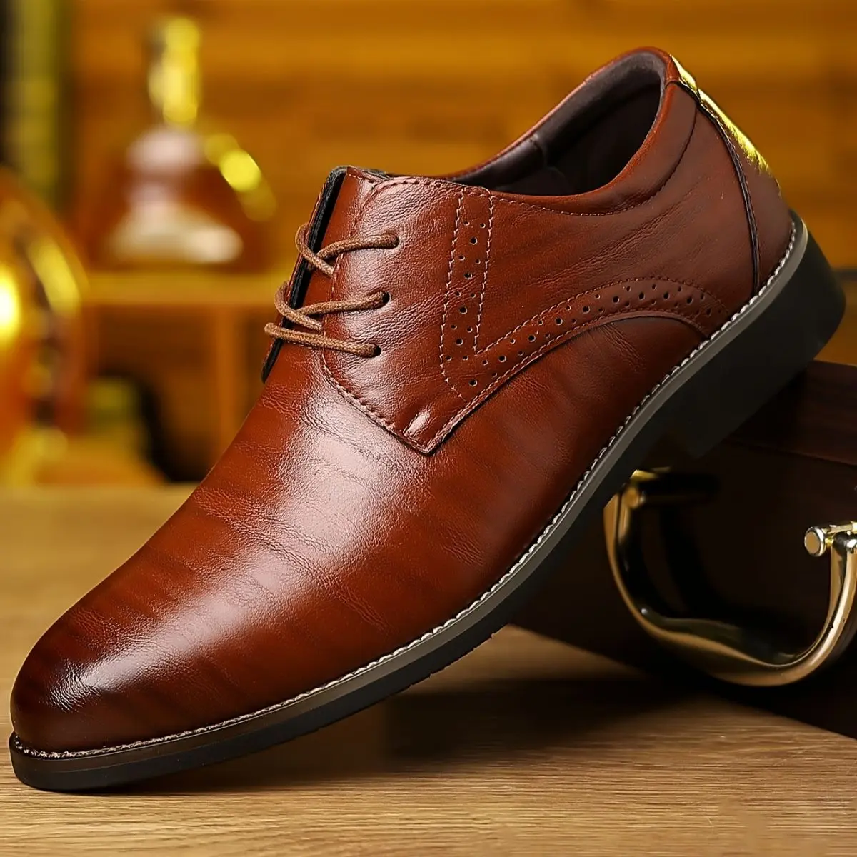 Men's PU Formal Dress Shoes - Closed Pointed Toe, Lace-Up, Non-Slip Rubber  Footwear for Wedding, Business - TikTok Shop
