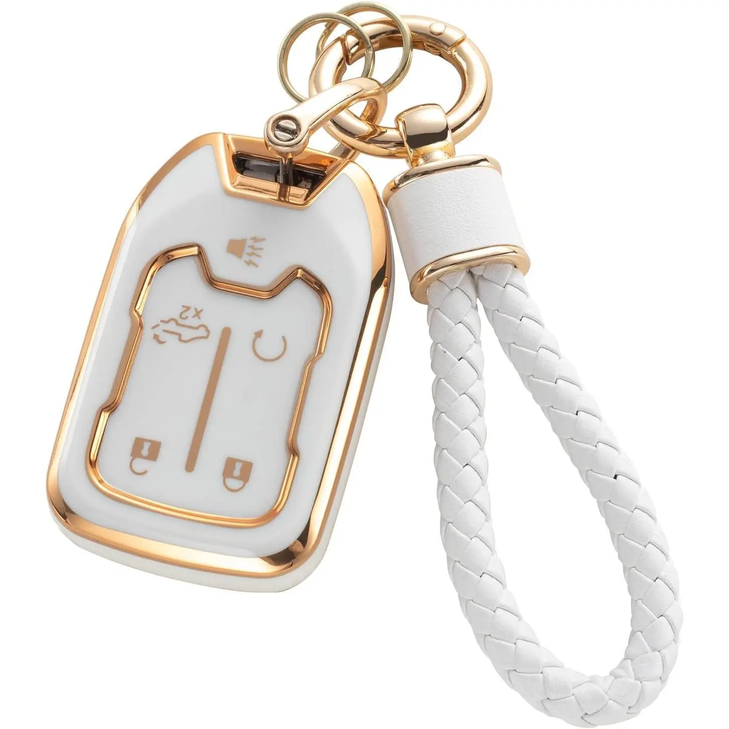 for GMC Key Fob Cover with Keychain, TPU Key Case Fit for 2019 2020 2021 2022 Chevy Silverado GMC Sierra 1500 2500HD 3500HD Terrain Acadia Smart Key Protector Shell 5 Buttons