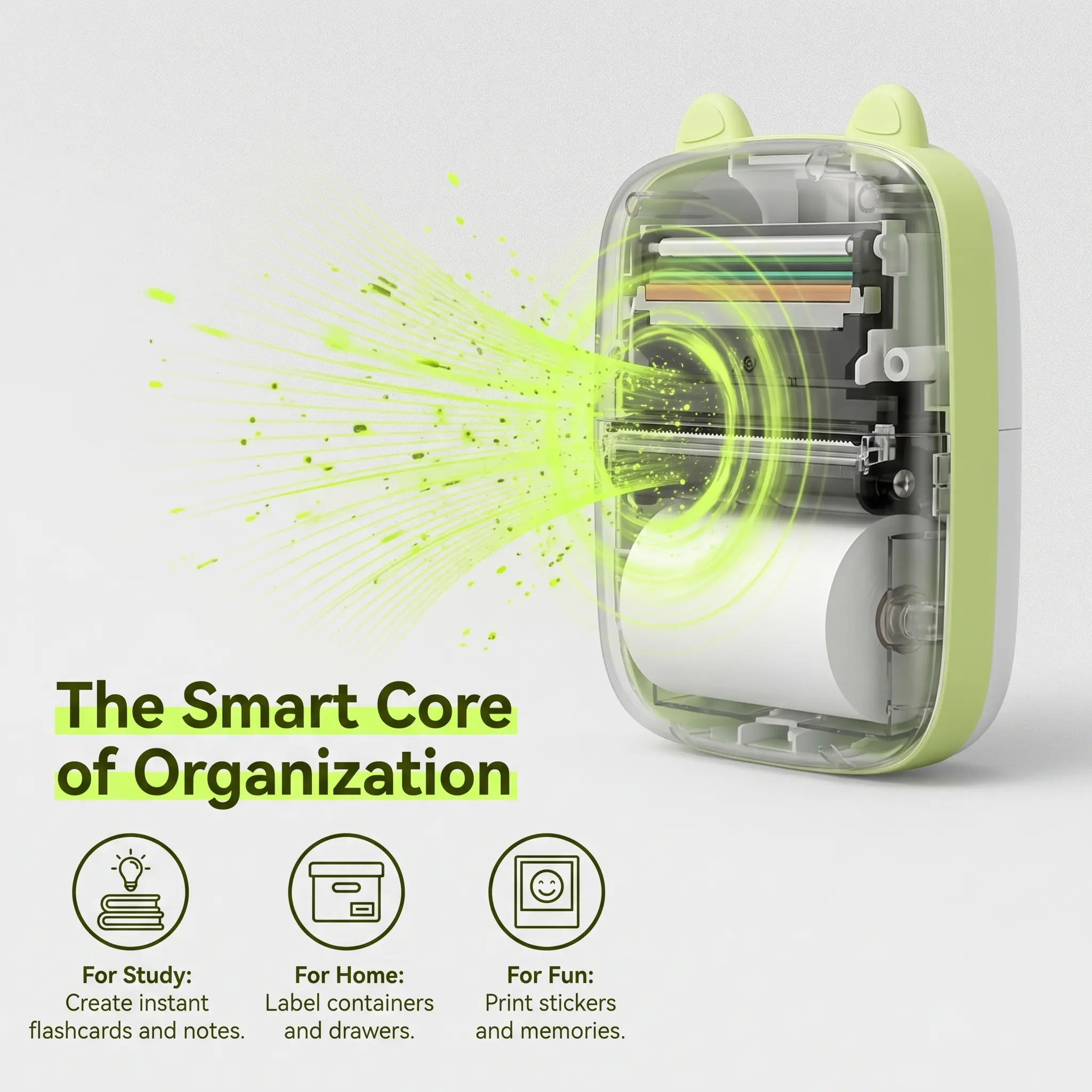 Mini Pocket Thermal Printer Wireless Bluetooth Inkless Design Rechargeable Handheld Printer, Make Stickers Photos Labels Study Notes Journal Decor, School College Office Travel Daily Use, Compatible iOS Android