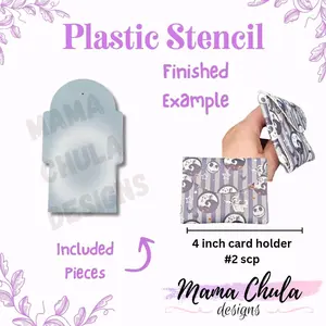 #2 Card Holder Plastic Stencil for DIY Faux Leather or Paper Project Crafts