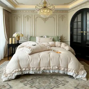 Double Layer Ruffle Bedspread Set, 2/3 Piece, Smooth Zipper, Breathable Comfort, Bohemian Style, Vintage Aesthetic, All-Season Gift