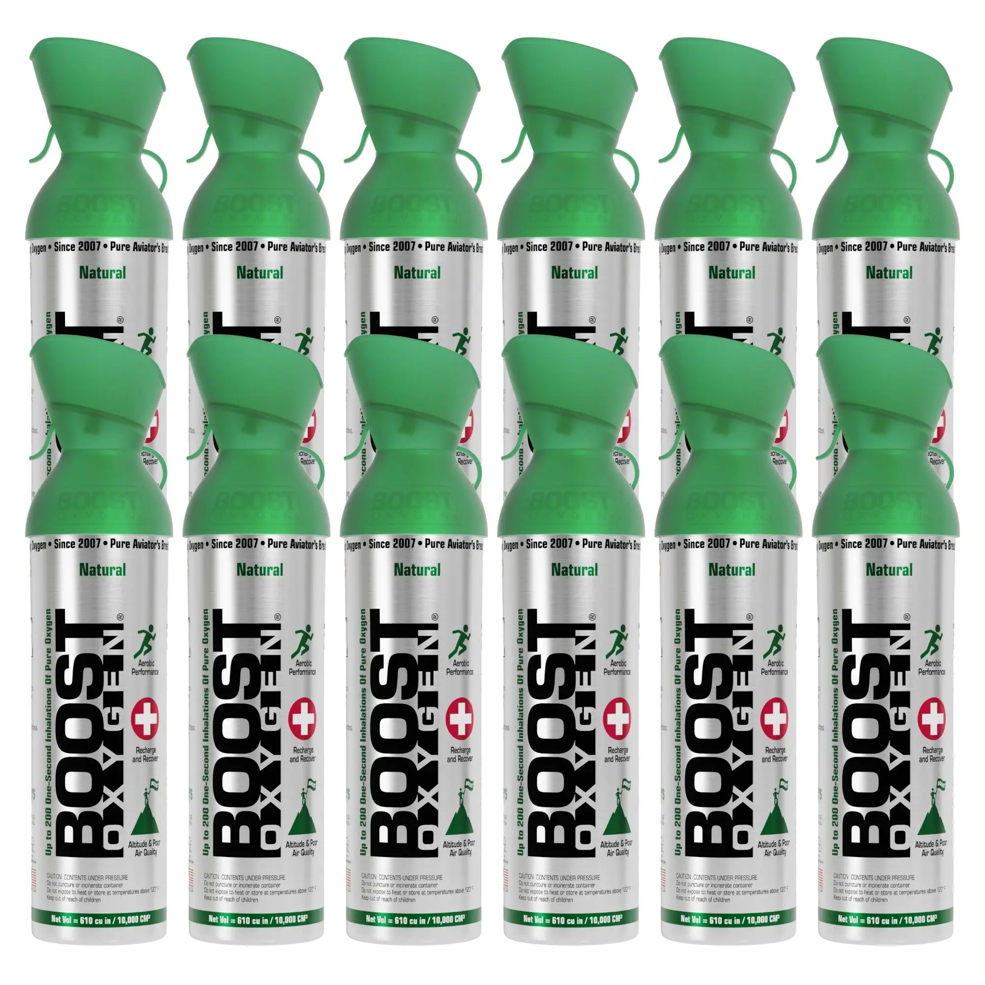 Boost Oxygen 10 Liter Canned Oxygen Bottle with Mouthpiece, Natural (12 Pack) Boost Oxygen 10 Liter Canned Oxygen Bottle with Mouthpiece, Natural (12 Pack)