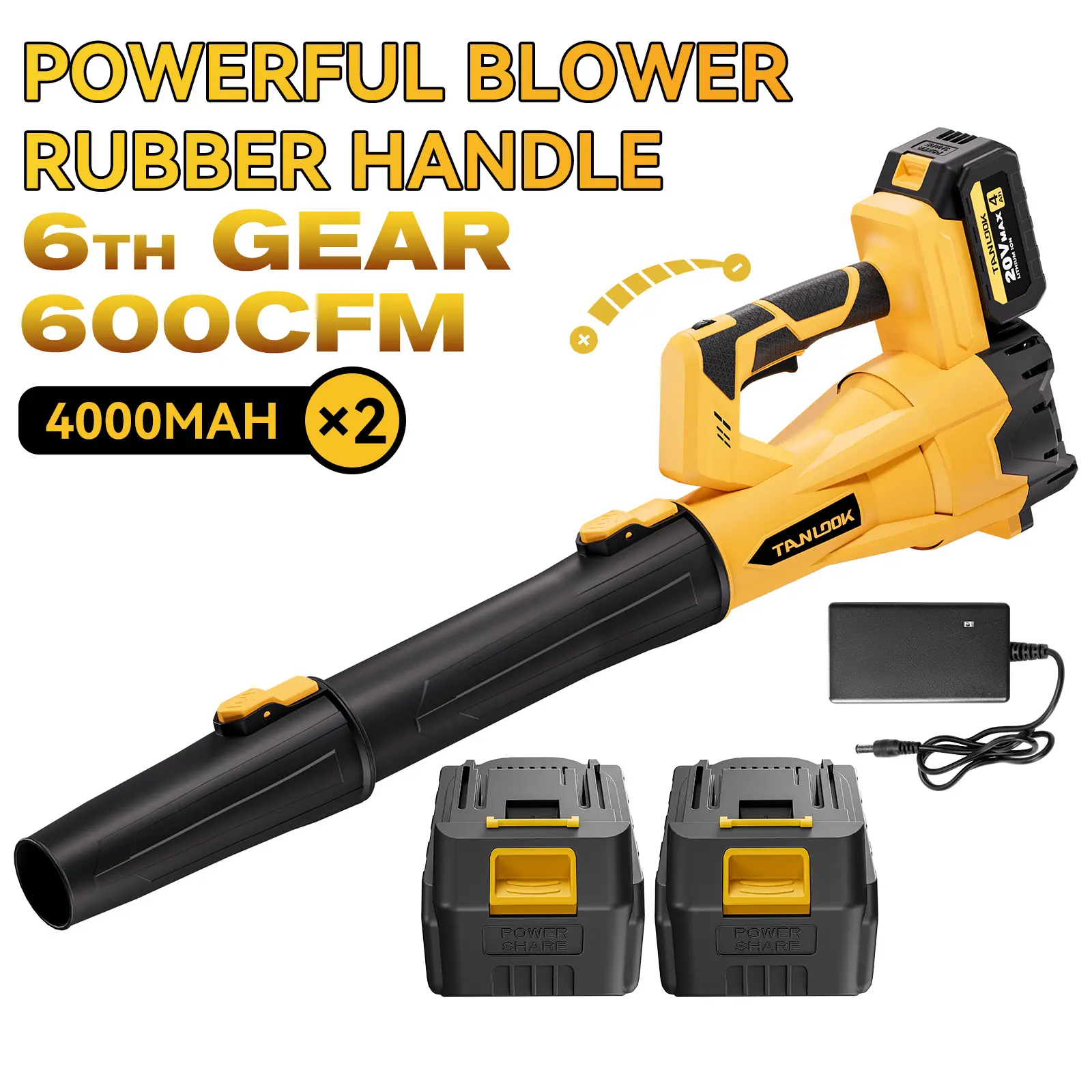 TANLOOK Cordless Leaf Blower for Yard Users, Rechargeable Electric Tool with New-Style Battery & Blow Tube, Lightweight Cordless Blower for Yard, Household Autumn-Winter Cleaning