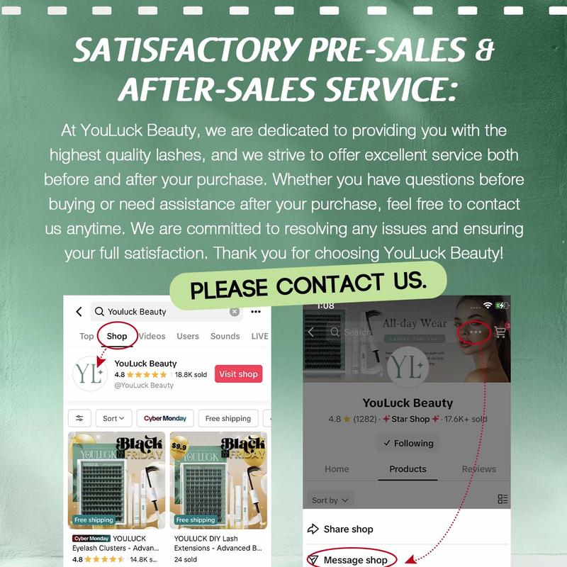 YOULUCK DIY Lash Clusters Kit - Soft Fluffy Long-Lasting Lashes with Glue Remover & Tweezer for Beginners Easy At-Home Application - Eyelash Set